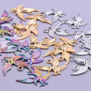 Stainless steel eagle charms for DIY jewelry making in multiple colors