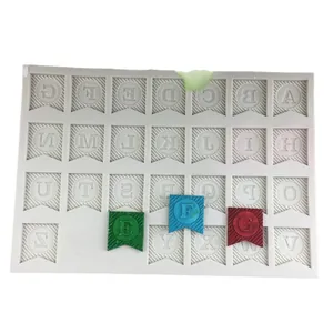 Moule en silicone 26 lettres majuscules forme de drapeau pour fondant et chocolat