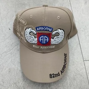 Khaki 82nd Airborne Division baseball cap with high-quality military embroidery