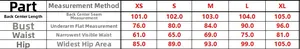 Detailed size chart table for one-shoulder bow evening gown with measurement data