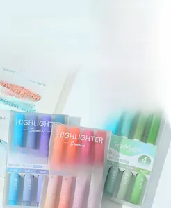 Close-up of pastel highlighter sets in four soft colors for eye protection