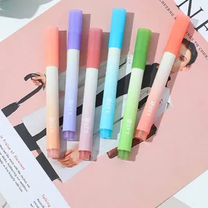 Aesthetic set of 6 gradient highlighter pens with soft tips for creative study notes