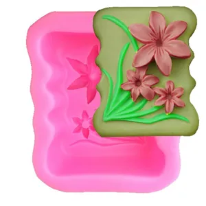 Detailed narcissus flower silicone mold for DIY handmade soap and candle crafts