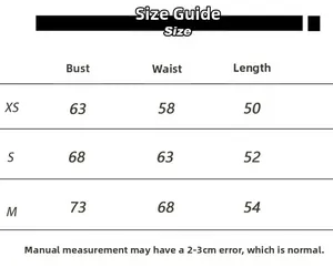 Detailed size guide for this sexy U-neck ribbed racerback sports fitness tank top