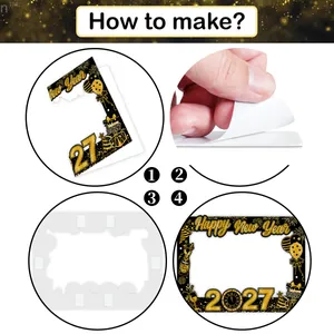 DIY assembly guide for 2027 Happy New Year party photo booth frame prop
