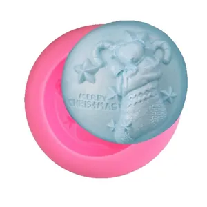 Moule en silicone de chaussette de Noël et ours pour décoration de gâteau fondant