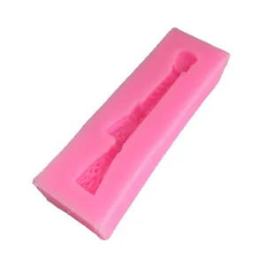 Pink decorative tassel shaped silicone mold for DIY fondant cake topper decoration