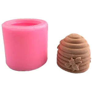 3D beehive silicone mold for DIY handmade soap and candle making with bee relief