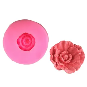 DIY 3D poppy flower silicone mold for handmade candles and gypsum crafts
