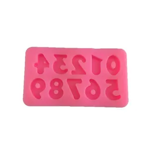Premium pink silicone number mold for DIY baking chocolate and cake fondant crafts