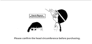 Detailed illustration showing how to measure child head circumference for sun hats