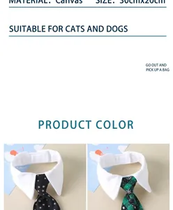 Detail view of cotton dog tuxedo collars with star and plaid prints on a warm background