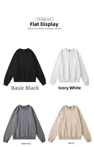 Sweatshirts épais à épaules tombantes en noir, ivoire, gris noble et couleur abricot