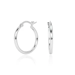 Detailed view of classic S925 sterling silver hollow hoop earrings for women