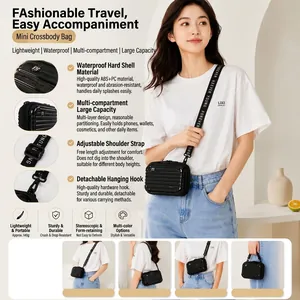 Stylish mini hard-shell crossbody bag with suitcase design and adjustable strap for women