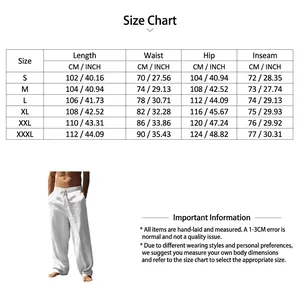 Tabella taglie e guida alle misure per pantaloni casual da uomo in misto lino