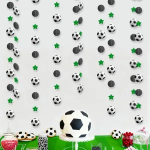 Décoration De Fête De Football Guirlande Papier Étoile Bannière Anniversaire Match Sport Ornements Suspendus
