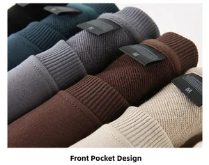 Détail de sweats en coton lourd avec poignets côtelés et grande poche avant pratique