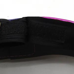 Close-up of adjustable hook and loop fastener strap on black navy sun hat band
