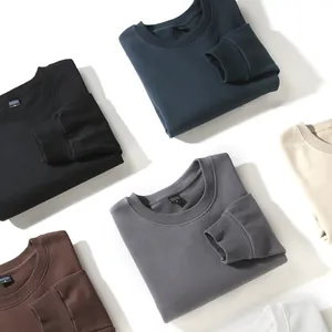 Schwere Baumwoll-Sweatshirts mit Rundhals in vielen Farben für individuellen Logo-Druck