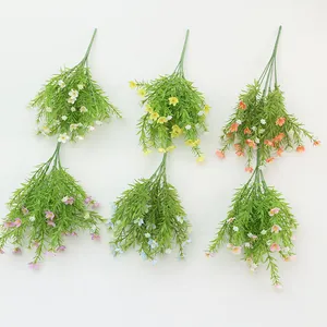 Artificial Silk Jasmine Flower Bouquet Seven Branches Small Daisy Wildflower For Home Decor Wedding Photography Props