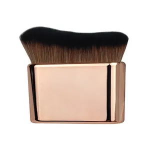 Professional soft bristle makeup brush with a rose gold handle for tanning and body powder
