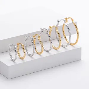 S925 sterling silver hoop earrings in multiple sizes and gold/silver finishes