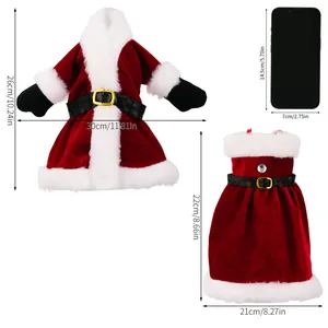 Weihnachtsmann-Anzug und Kleid Weinbeutel für weihnachtliche Tischdekorationen