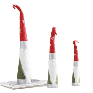 Set of 3 creative Christmas faceless gnome ornaments for tabletop holiday decoration