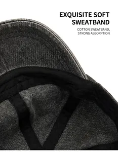 Close-up view showing the soft cotton sweatband inside a washed canvas baseball cap
