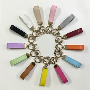 Detailed view of colorful leather wrist straps for phone cases and bags in 12 colors