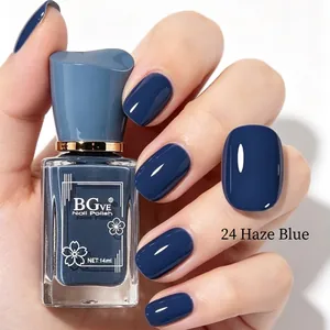 Professional quick-dry haze blue nail polish 14ml for long-lasting salon manicure