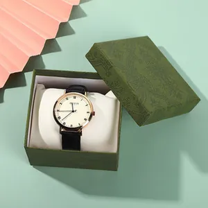 Elegant green textured jewelry box with an embossed pattern for premium gift packaging.