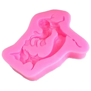 Stampo in silicone a forma di sirena rosa per decorazione torte in fondant e cioccolato