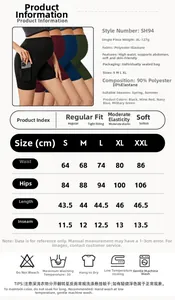High waist maternity sports yoga shorts size chart and product specifications.