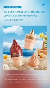 Ice cream shaped long-lasting neutral perfume in beach summer setting detail