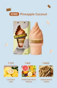 Ice cream shaped pineapple coconut perfume detail showing top, mid, and base notes
