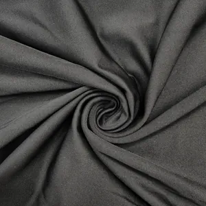 Close-up of premium black elastic fabric showing detailed texture in a spiral pattern.