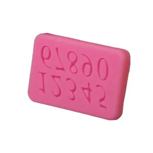 Pink 0-9 Arabic number silicone mold for fondant and chocolate cake decoration