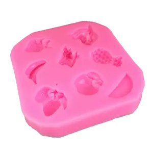 Stampo in silicone rosa con motivi di frutta fragola banana per decorazione torte
