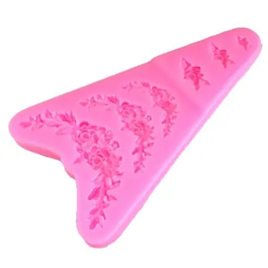 Pink floral wreath silicone mold for professional DIY cake fondant and baking decoration tool