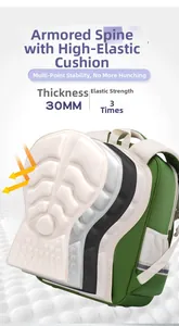 Detail of 30mm thick ergonomic spinal protection cushion for kids school backpack