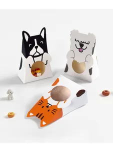 Boîtes cadeaux en papier en forme d'animaux mignons avec fenêtre pour les bonbons