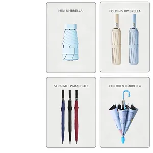 Collection of various umbrellas including mini, folding, straight, and children's styles