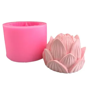 Large 3D lotus flower silicone mold for DIY fondant cake, soap and chocolate crafting