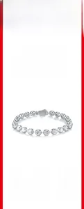 Minimalist 925 silver tennis bracelet with 4mm moissanite stones in a full-set design.