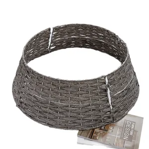 Woven grey Christmas tree collar for holiday base decoration and scene setting