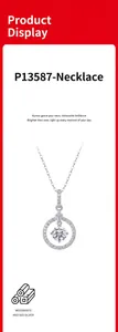 Exquisite 925 sterling silver necklace with a brilliant circular moissanite pendant
