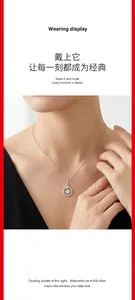 Elegant moissanite pendant on 925 silver chain worn by model for daily luxury look