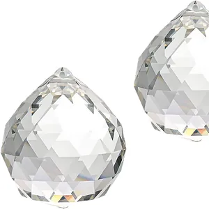 Clear faceted crystal ball pendant for chandelier and home decor accessories